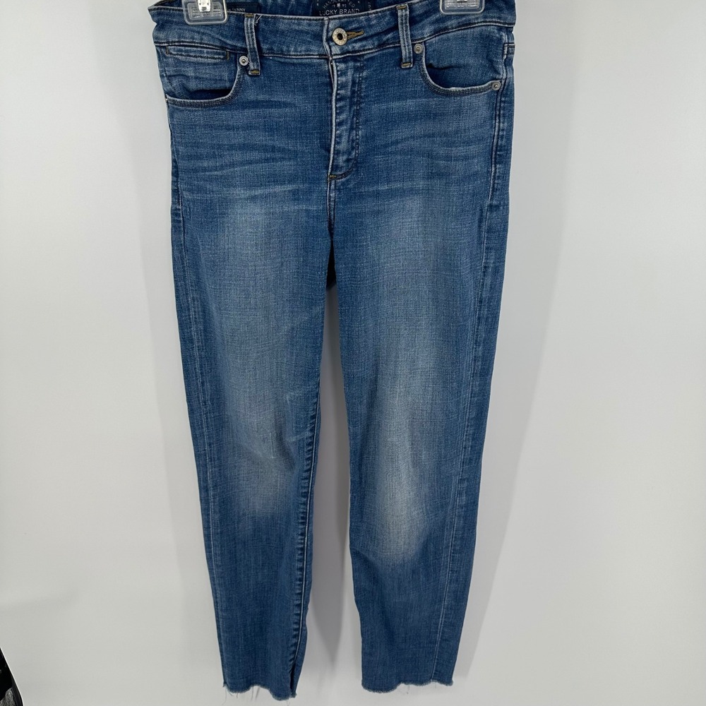 Lucky Brand Hayden‎ Skinny Jeans Medium Wash Raw Hem Size 4/27 Mid Rise Denim